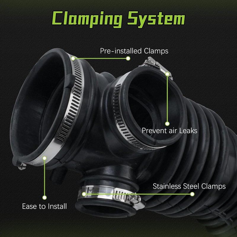 VINMS 16576-4W00A Air Cleaner Intake Hose Tube With Clamps for 2001-2003 Infiniti QX4 V6,2001-2003 Nissan Pathfinder V6 - Image 4